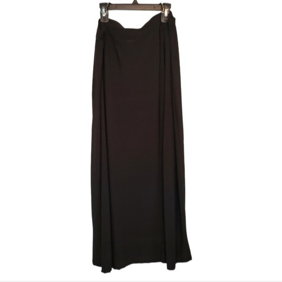 Tiffany & Grey Black Midi Skirt Side Slits Size 2X - Picture 4 of 6